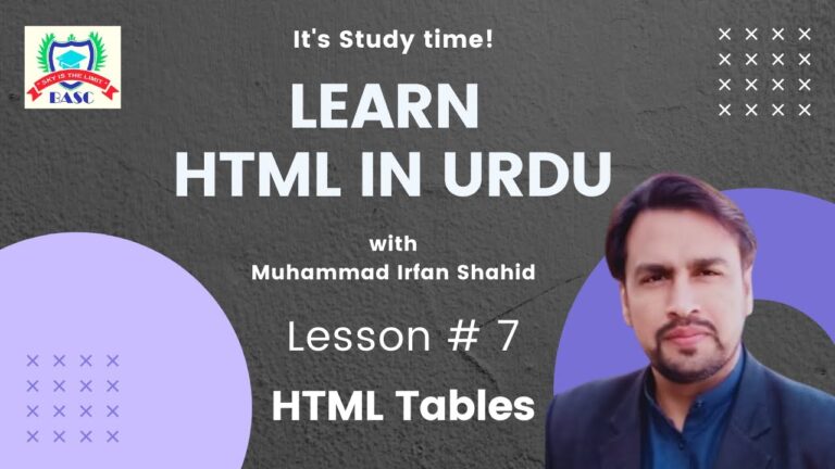 HTML Tables | Lesson # 7