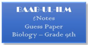 Guess Paper Biology 9th