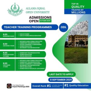 AIOU Autumn 2025 Admissions – Apply Online Now