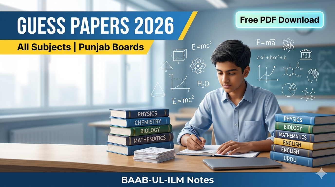 Educational featured image for Guess Papers 2026 All Subjects Punjab Boards